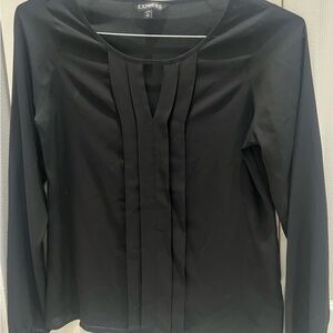 Express Black Pleated Women's Top XS